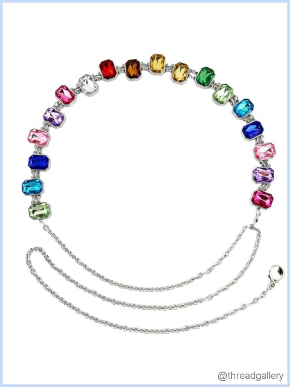Rhinestone Chain Belt Western Waist Chain for Dresses Jeans Women